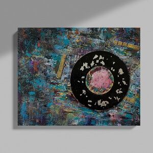 Record Breaking Mixed Media 11x14 Canvas Vinyl Record Wall Art with Sheet Music